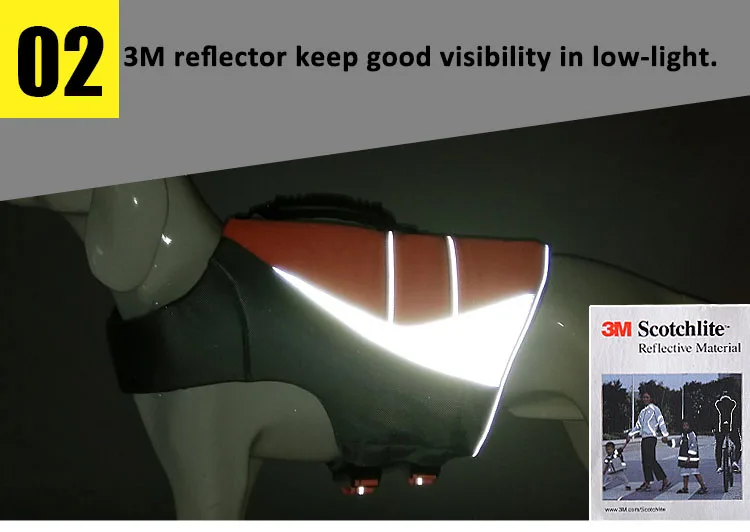Detalle de tiras reflectantes 3M en el chaleco