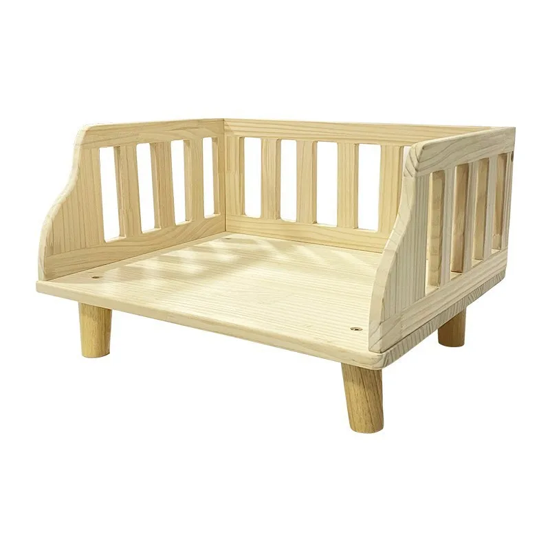 Cama elevada de madera maciza extraíble para gatos y perros pequeños - imagen 2