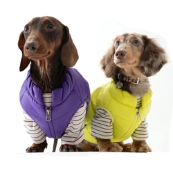 Chaqueta de invierno ligera para perros Dachshund, cortavientos cálido