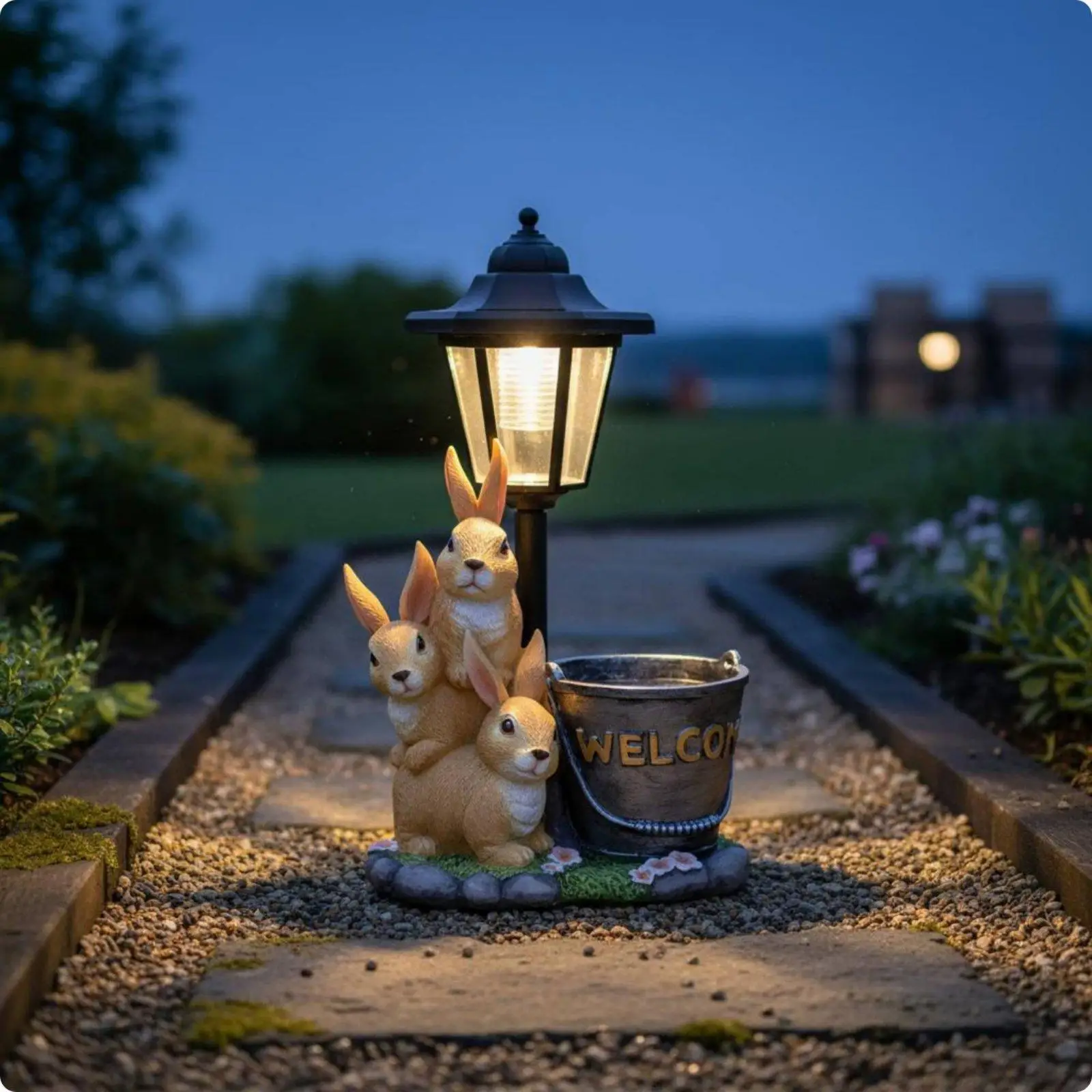 Figura Solar de Conejo para Jardín – Decoración y Luz Exterior - imagen 2