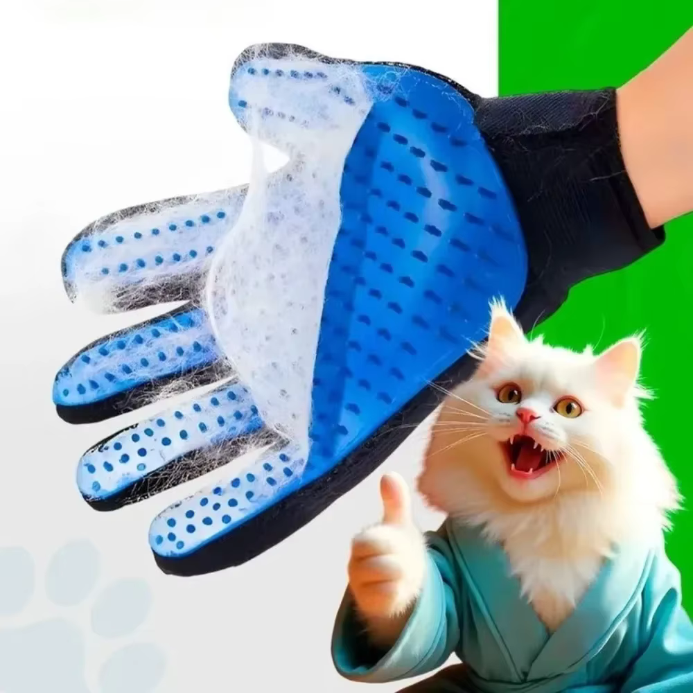 Guante quitapelos para perros y gatos con cepillo de masaje