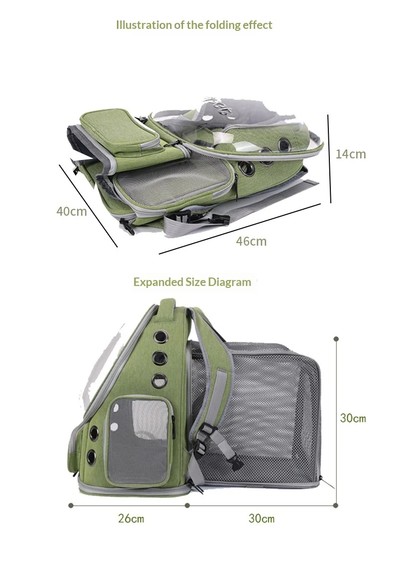 Mochila expandible para gatos, portátil y transpirable