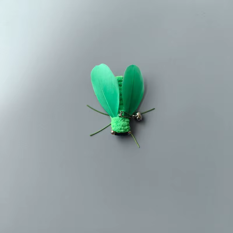 Juguete para gatos varita insectos artificiales con alas de plumas