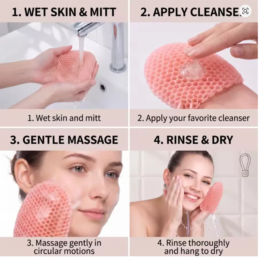 Guante exfoliante para ducha para perros y gatos, limpia piel - imagen 4