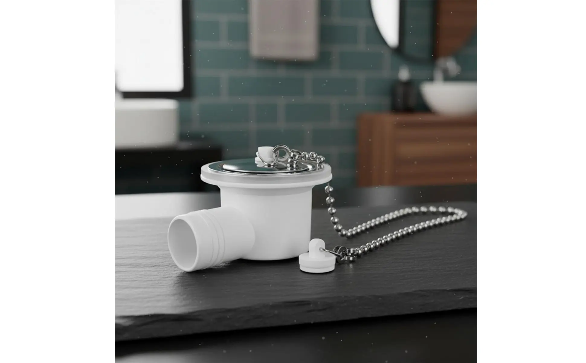 Desagüe de fregadero para RV con colador de acero inoxidable y codo de 90 grados