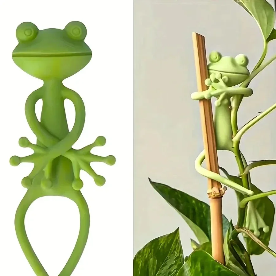 Soporte de jardín en forma de rana – Ajustable y decorativo