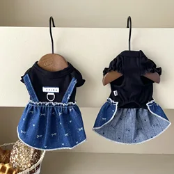 Ropa invierno perros pequeños: camisa vaquera y vestido tirantes