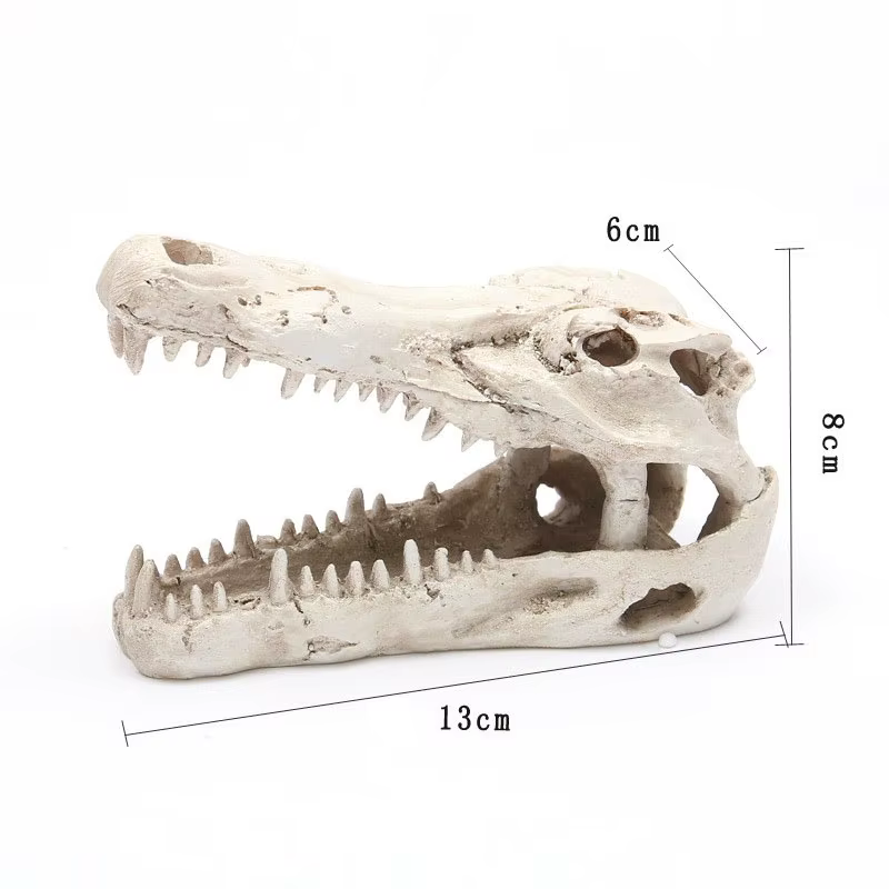 Decoración de acuario con cráneo de cocodrilo de resina - imagen 5