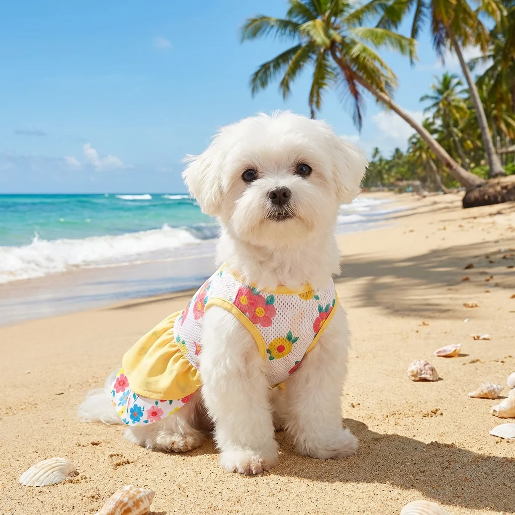 Vestido para perros en mascota, vista lateral