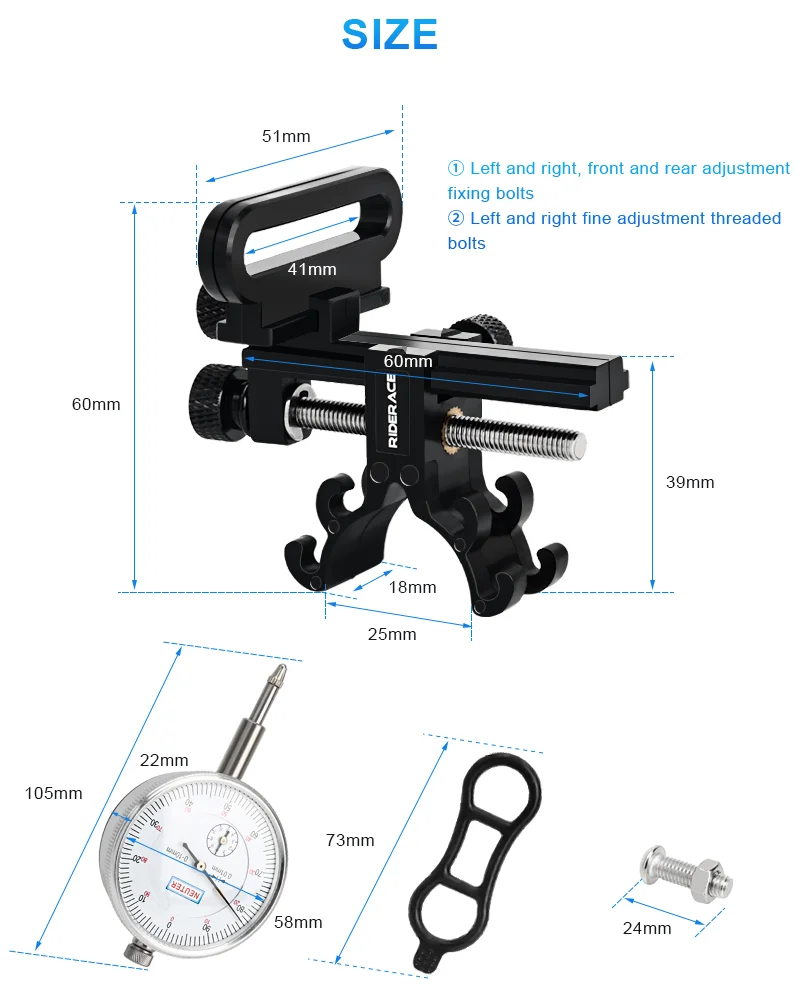 Soporte de centrado RIDERACE con indicador de dial