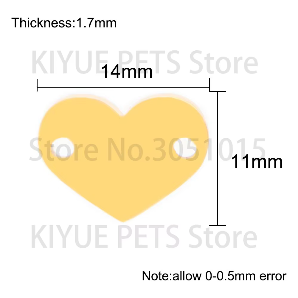 Dijes Corazón Acero Inoxidable para Collares de Perros y Gatos – Pack 20 uds - imagen 2