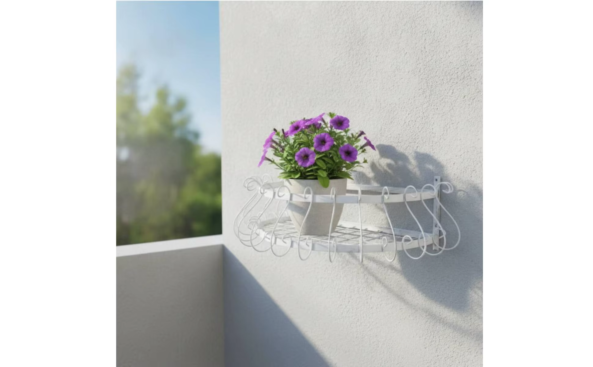 Soporte de jardinería para balcón con macetas