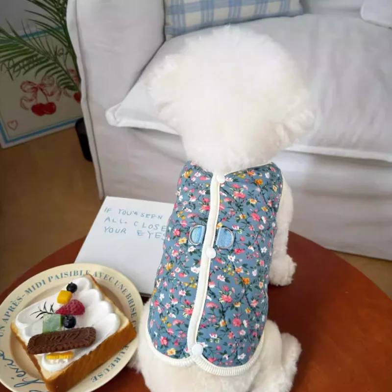 Chaleco Cálido Floral para Perros Pequeños y Gatos – Otoño e Invierno - imagen 5