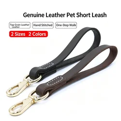 Correa Corta Perro Genuina – Paseo y Entrenamiento, Cuero para Perros Grandes