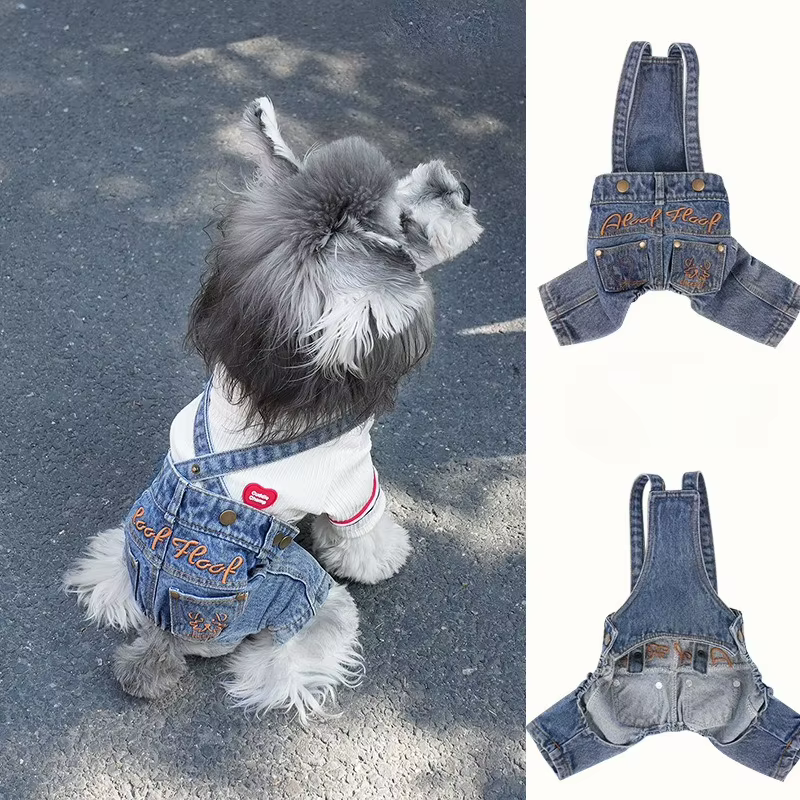 Pantalones bordados para perros y gatos pequeños y medianos