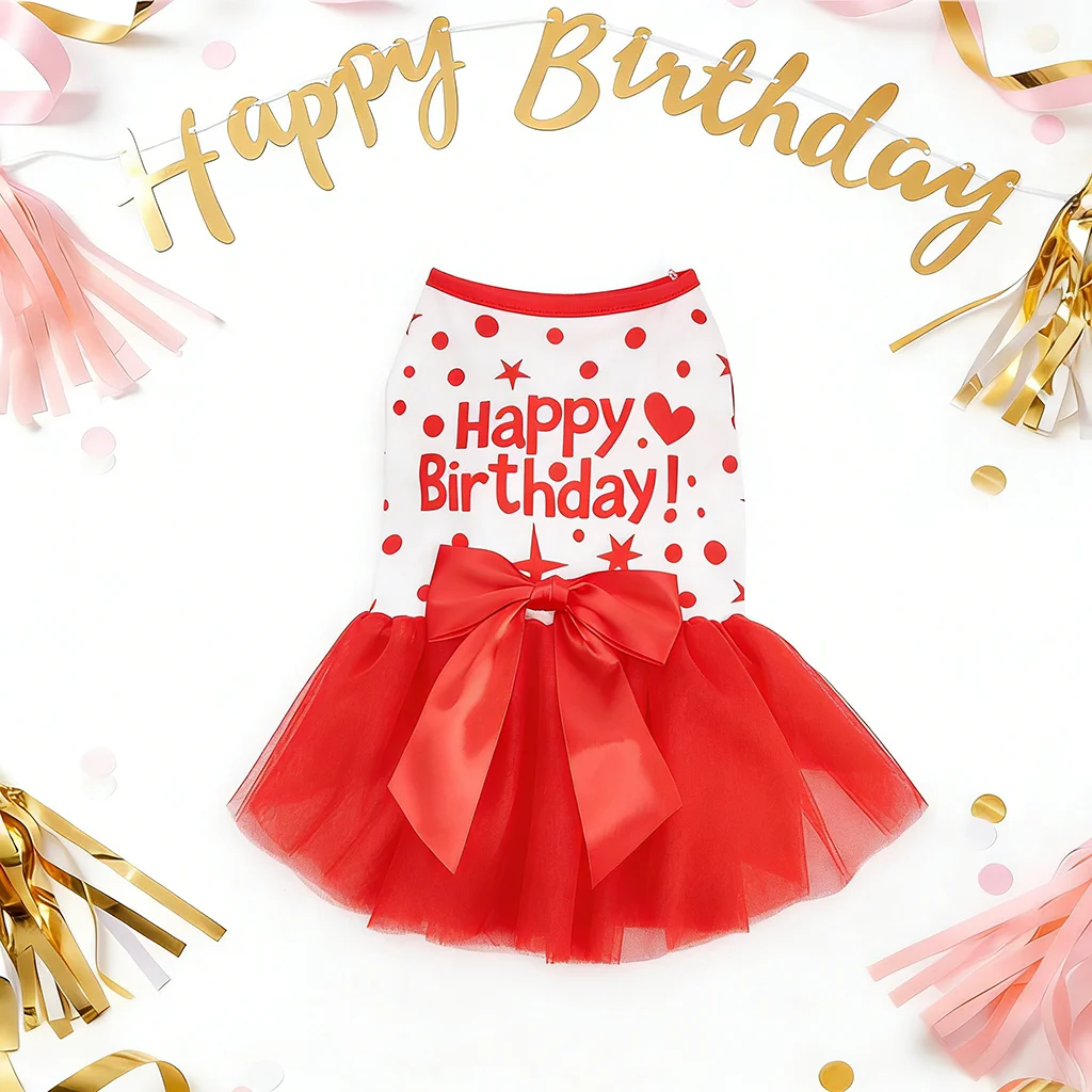Vestido para perros en contexto de fiesta de cumpleaños