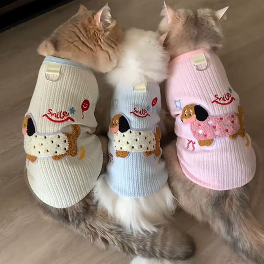 Chaleco ropa transpirable suave para gatos y perros pequeños