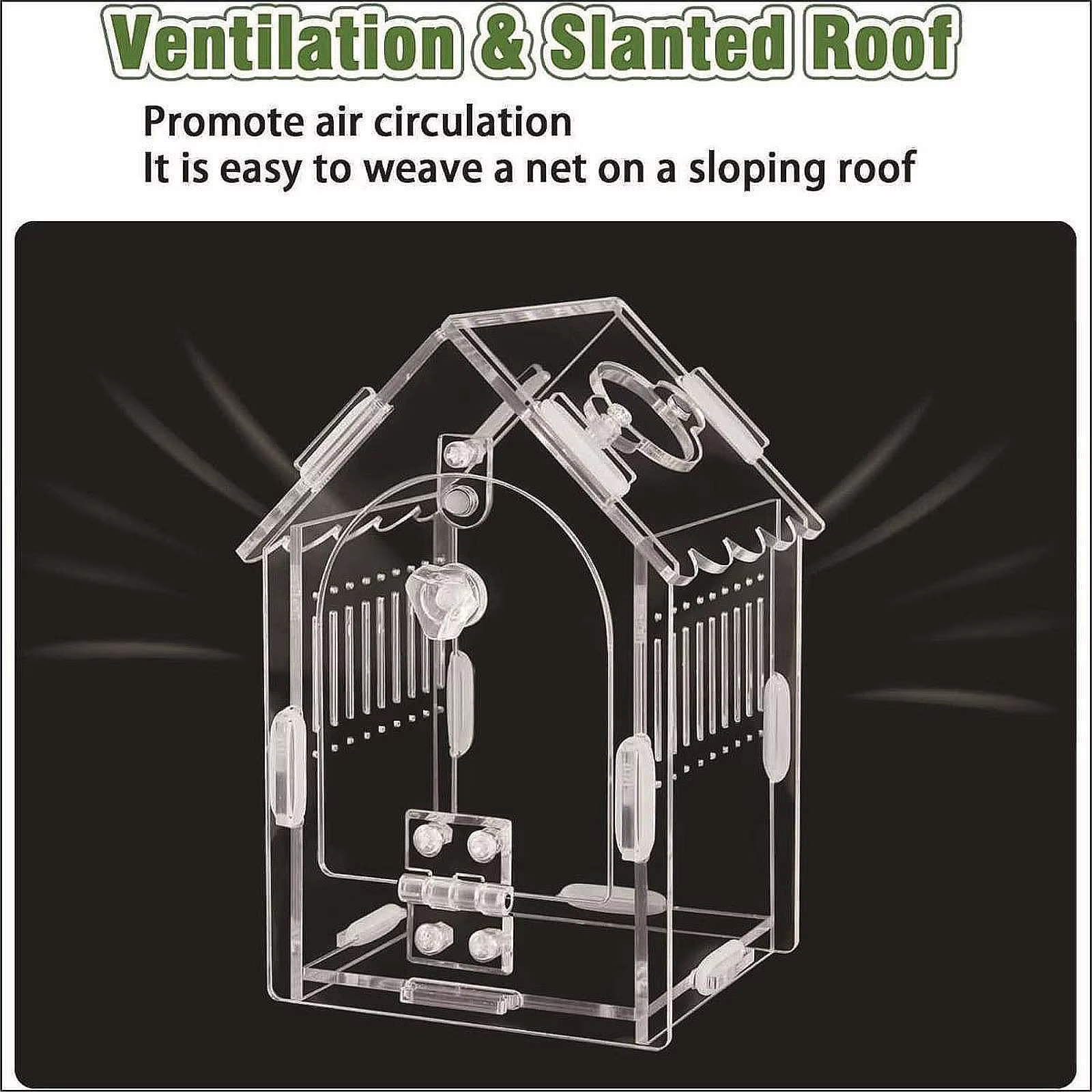 Terrario pequeño para reptiles: recinto ventilado con techo inclinado - imagen 4