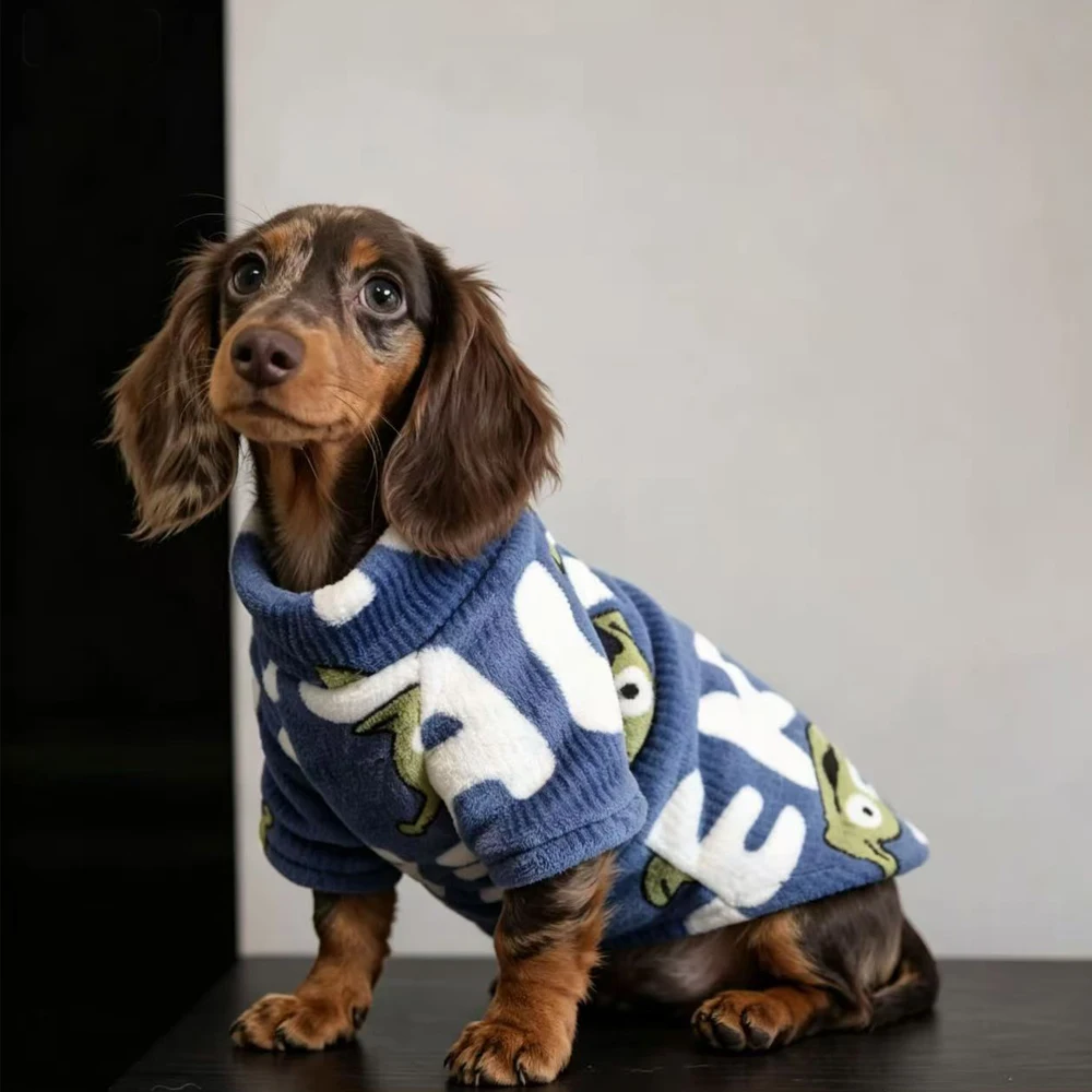 Abrigo de invierno forro polar suave para perros salchicha