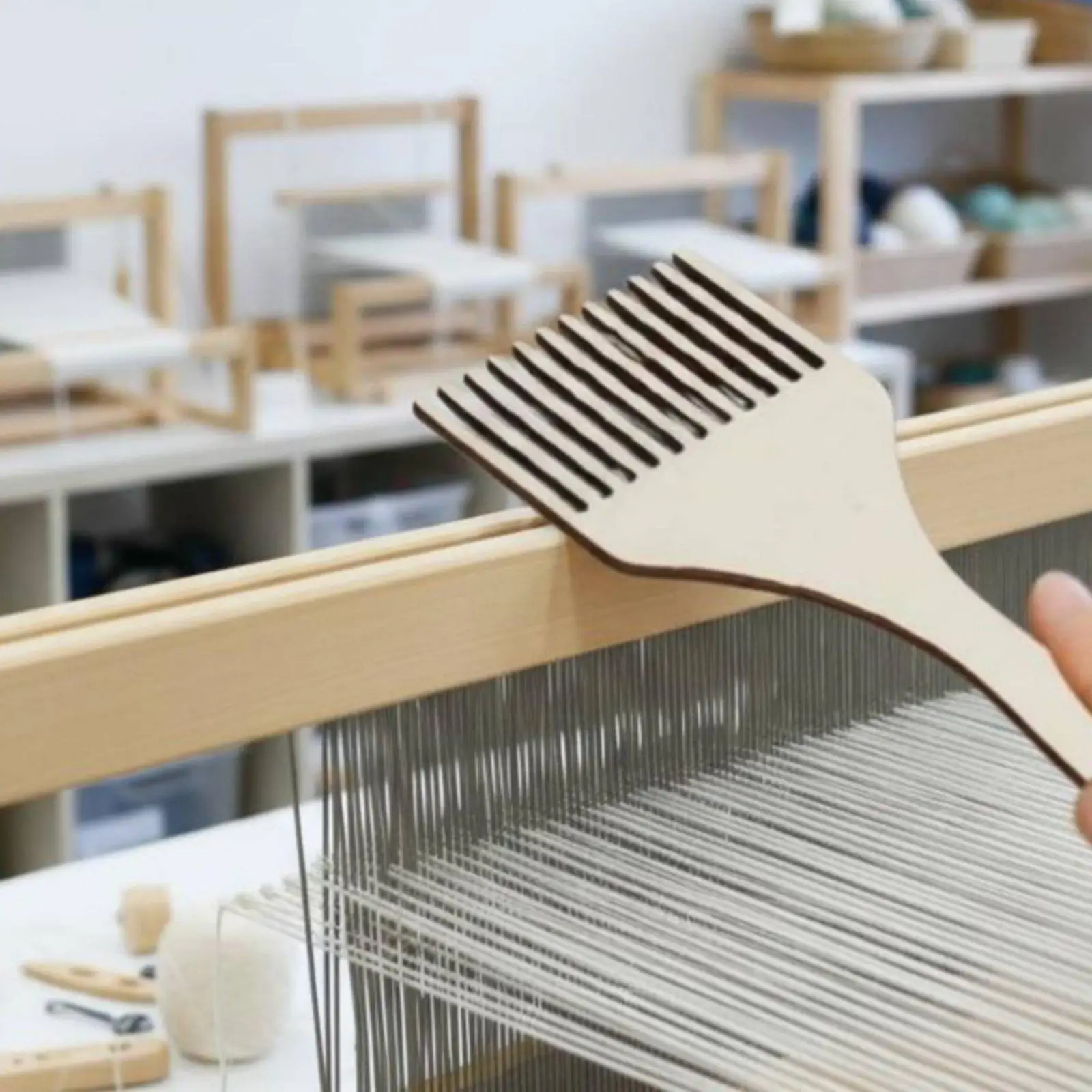 Peines para Tejer – Set Completo de 8 Piezas en Madera Pulida para Telar y Artesanía - imagen 2