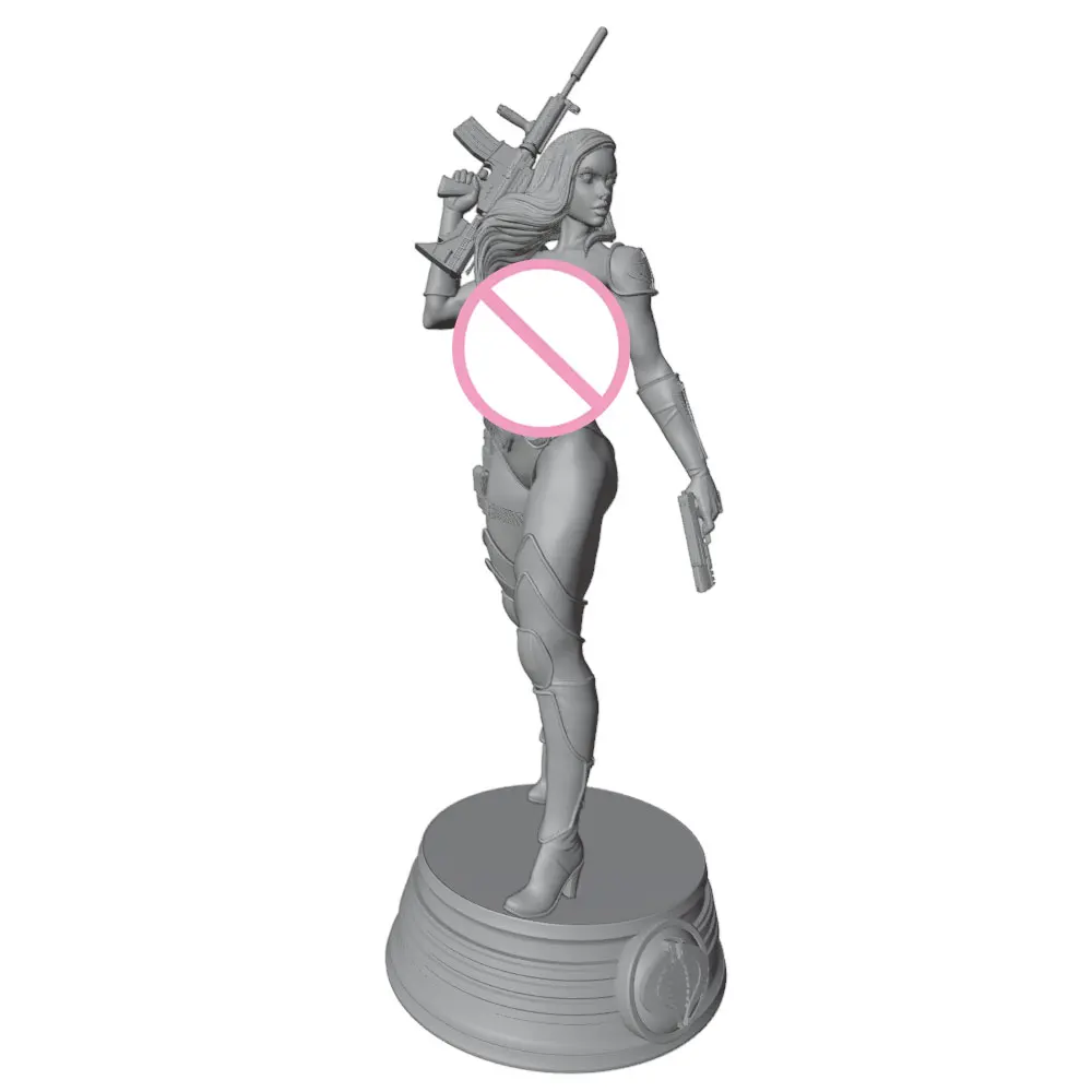 Figura de guerrera femenina de resina sin pintar