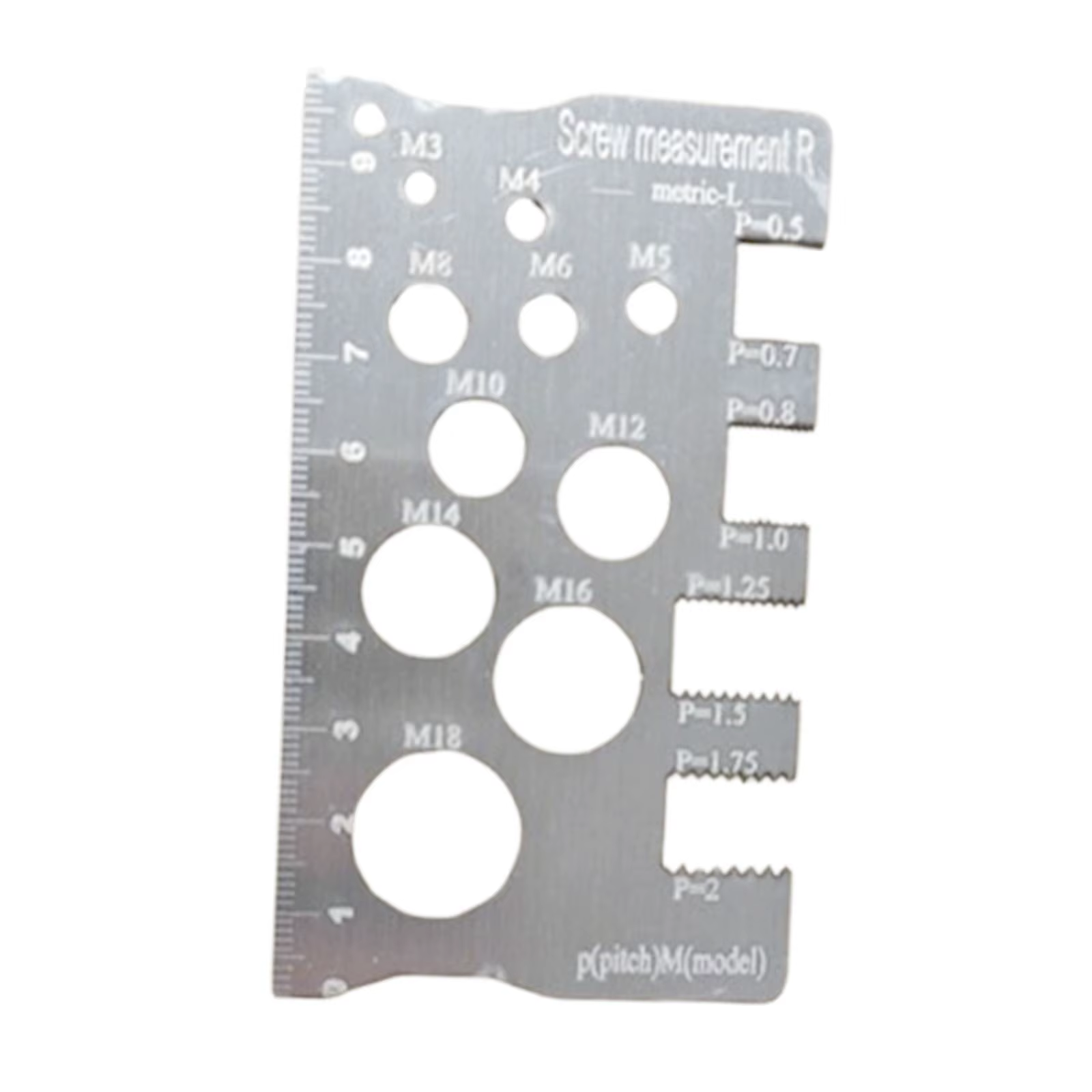 Calibrador de Roscas Métrico en Acero Inoxidable para Pernos y Tuercas - imagen 2