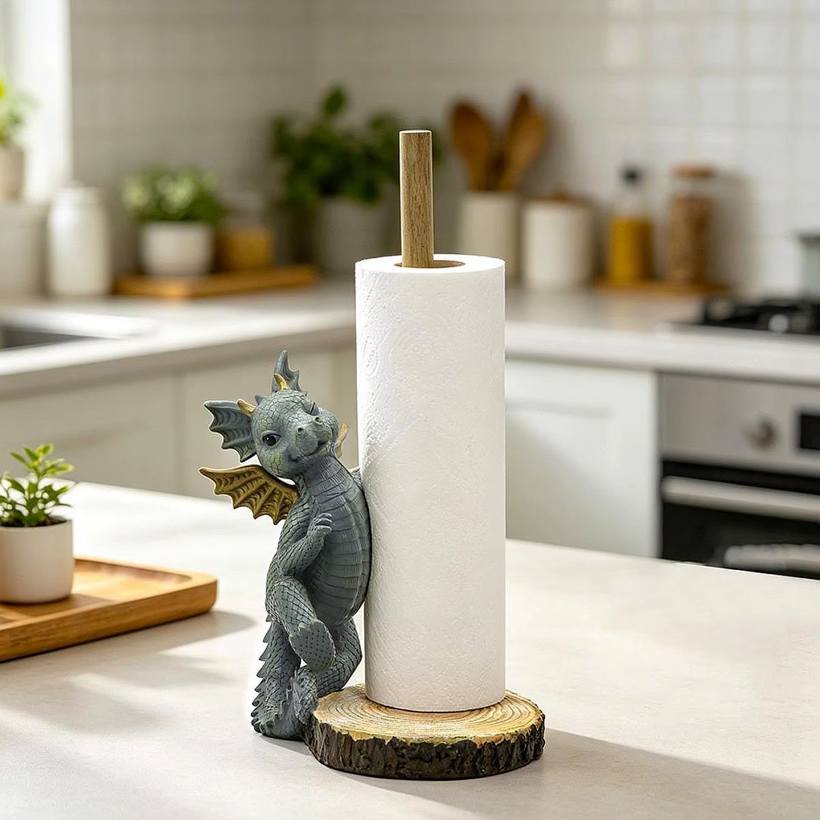 Portarrollos decorativo con dinosaurio para baño y cocina - imagen 5