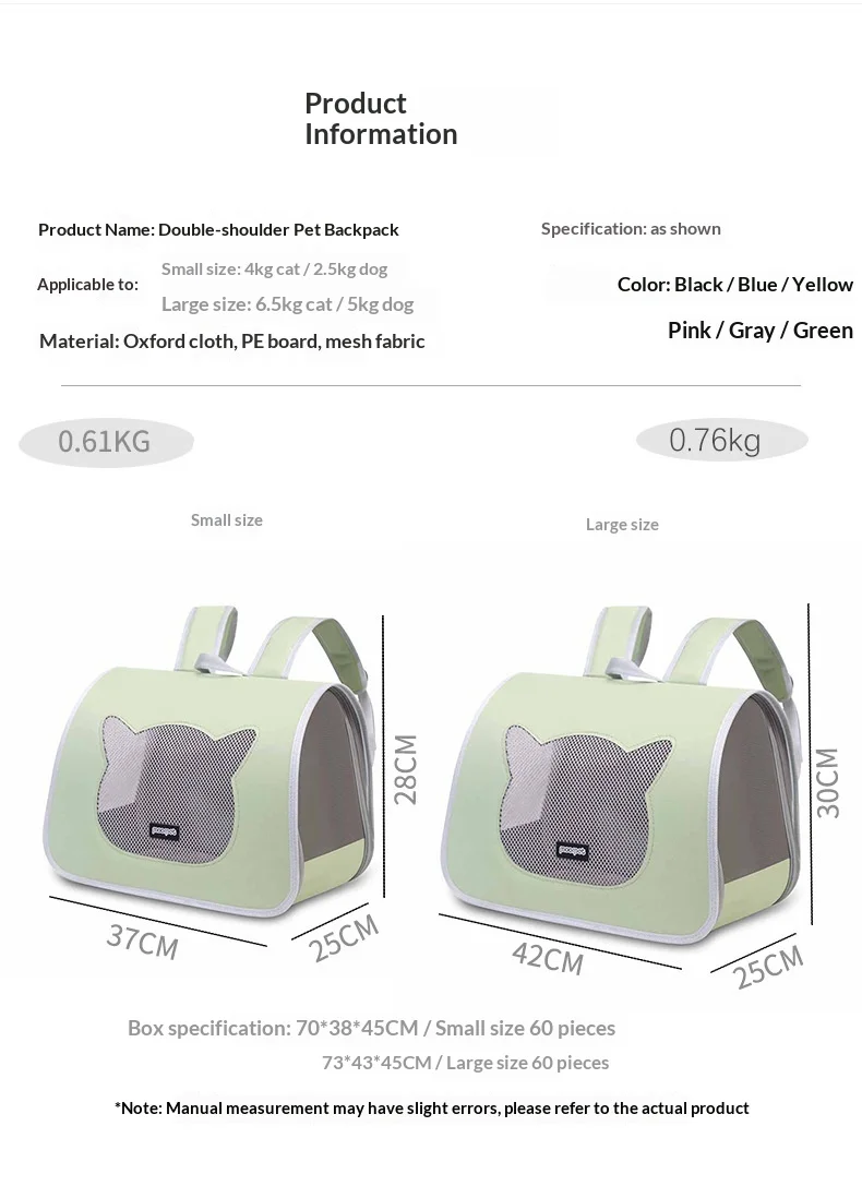Mochila porta mascotas con doble correa y look de viaje