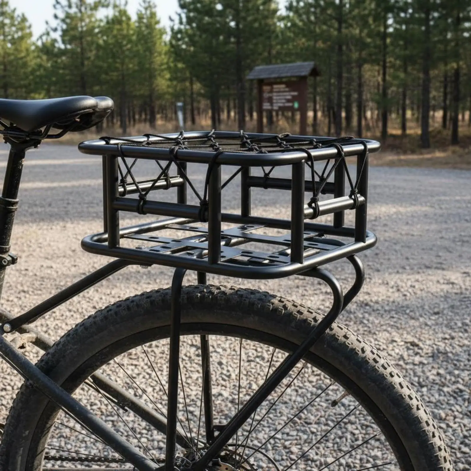 Cesta trasera para bicicleta con portamascotas metálico - imagen 3