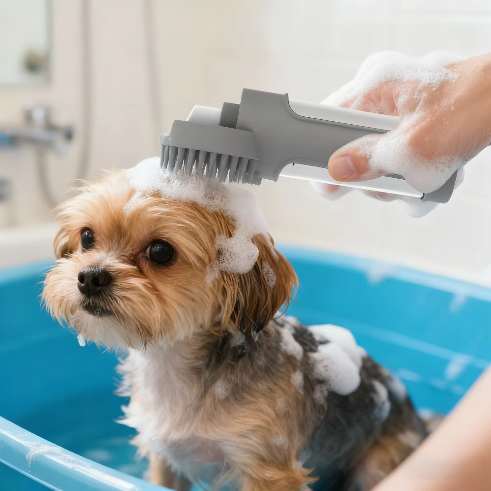 Cepillo baño silicona para perros y gatos con guante masaje - imagen 5