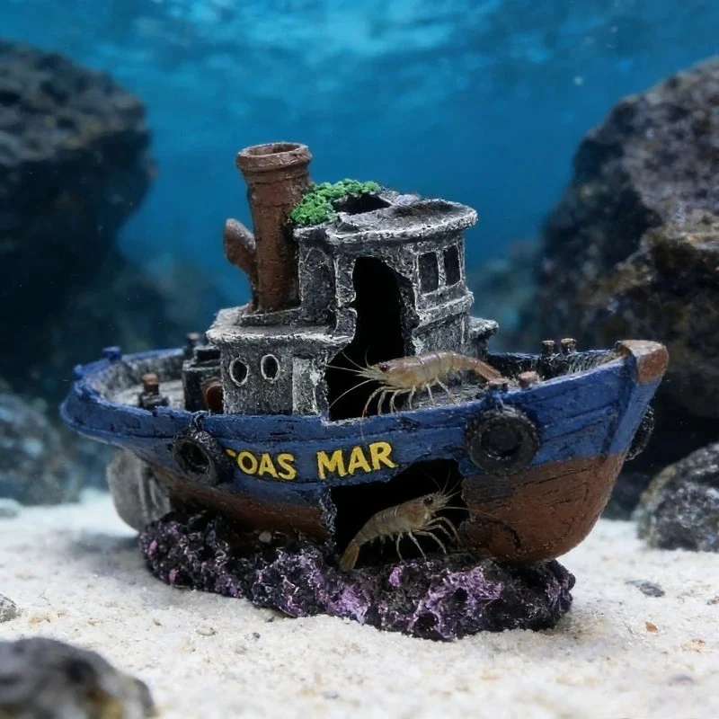Adorno Acuario Barco Pirata para Peces – Escondite y Decoración para Pecera - imagen 4