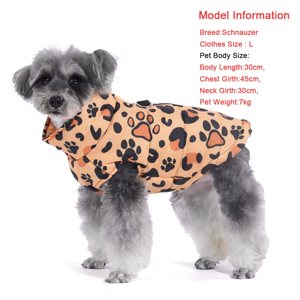 Chaqueta impermeable cortaviento para perro: abrigo cálido leopardo - imagen 5