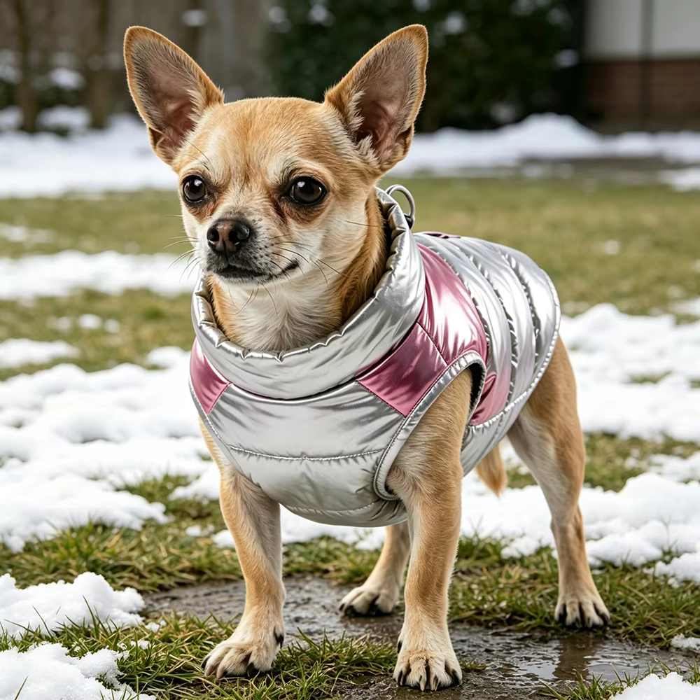 Chaqueta perro impermeable con anillo D – Cortavientos para perros pequeños y gatos - imagen 3