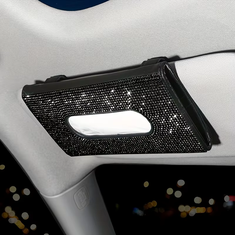 Caja pañuelos brillante con diamantes para el coche - imagen 4