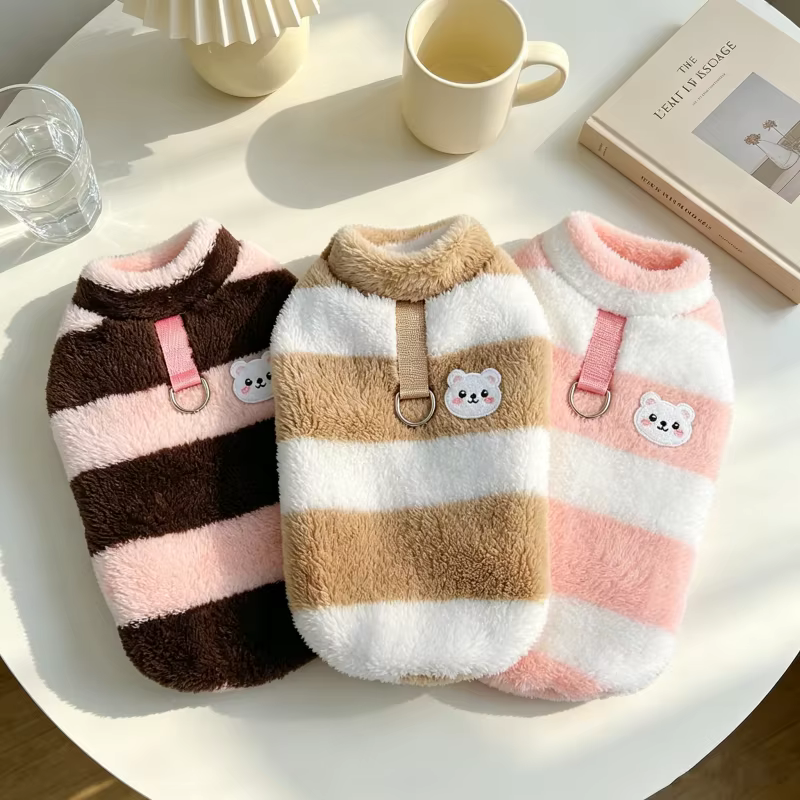 Abrigo rayas invierno perros pequeños gatos Chihuahua Bulldog Francés - imagen 4