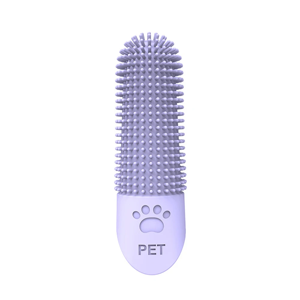 Cepillo dental de silicona verde para mascotas