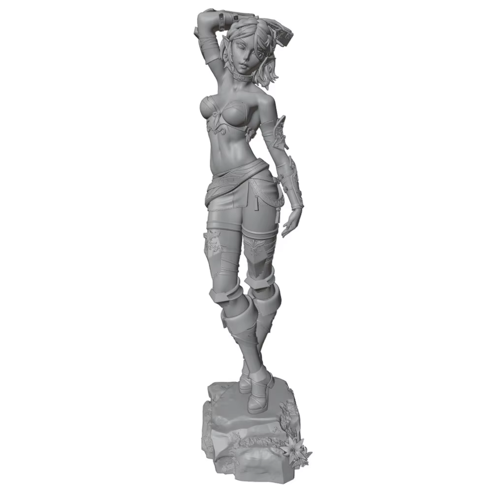 Kit figura resina 3D chica gris sin pintar 75-250mm