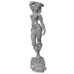 Kit figura resina 3D chica gris sin pintar 75-250mm
