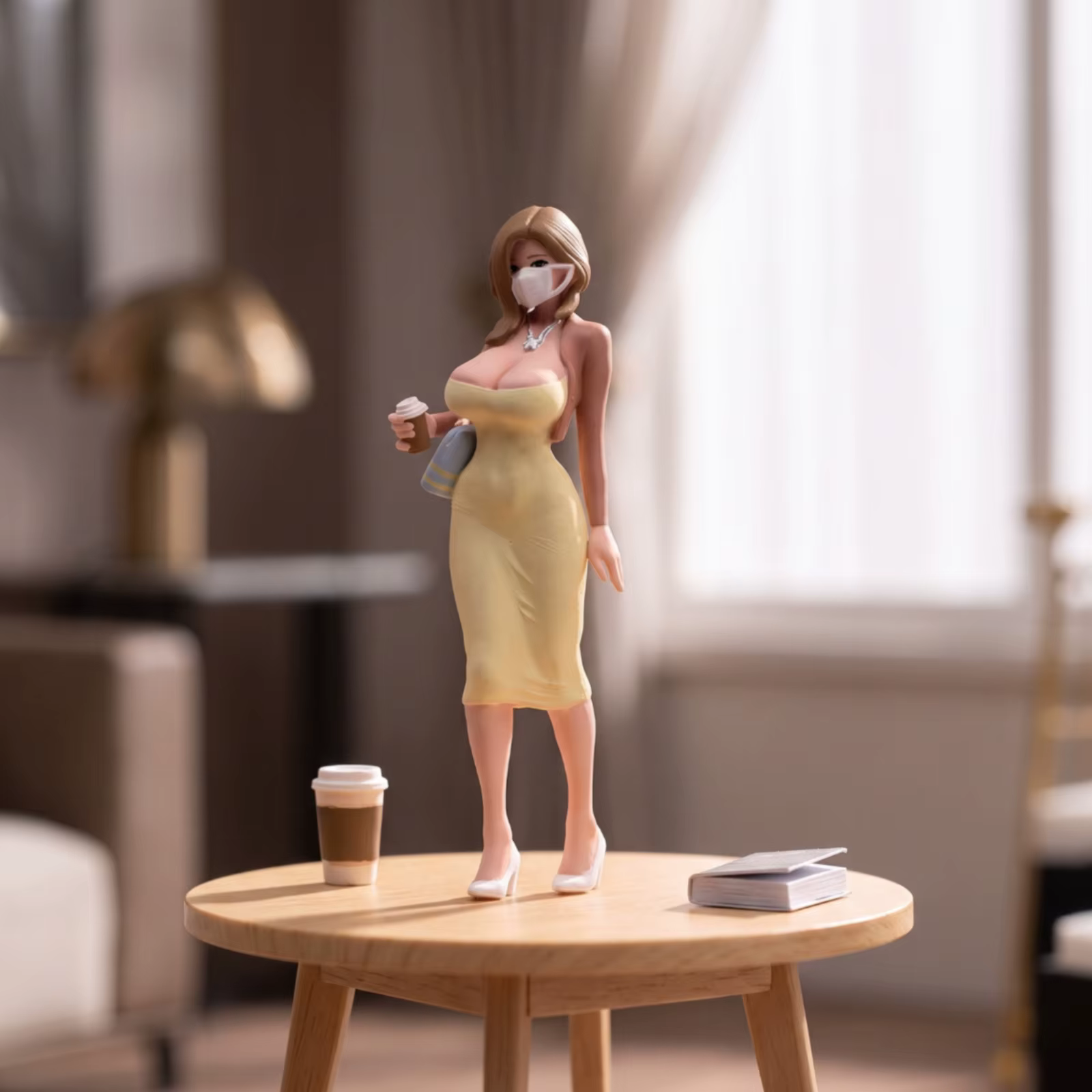 Figura Miniatura Mujer Realista con Vestido para Diorama - imagen 2