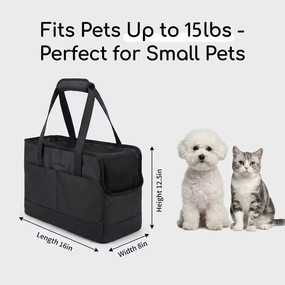 Transportín de viaje plegable con bolsillos para perros pequeños - imagen 3