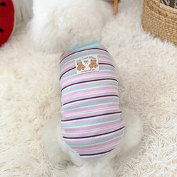 Camiseta a rayas para gatos y perros pequeños y medianos, para verano
