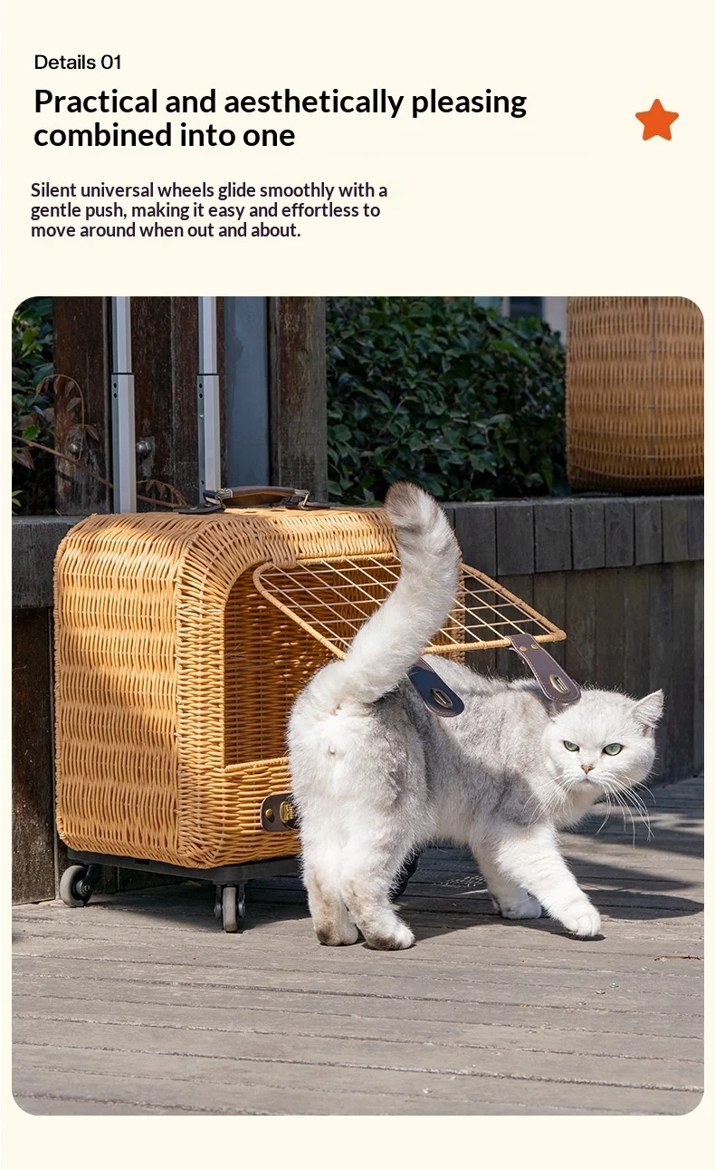 Cesta de transporte para mascota con ruedas