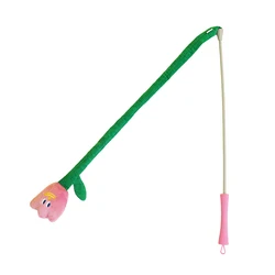 Juguete para gatos: pelota de peluche para masticar, varilla larga