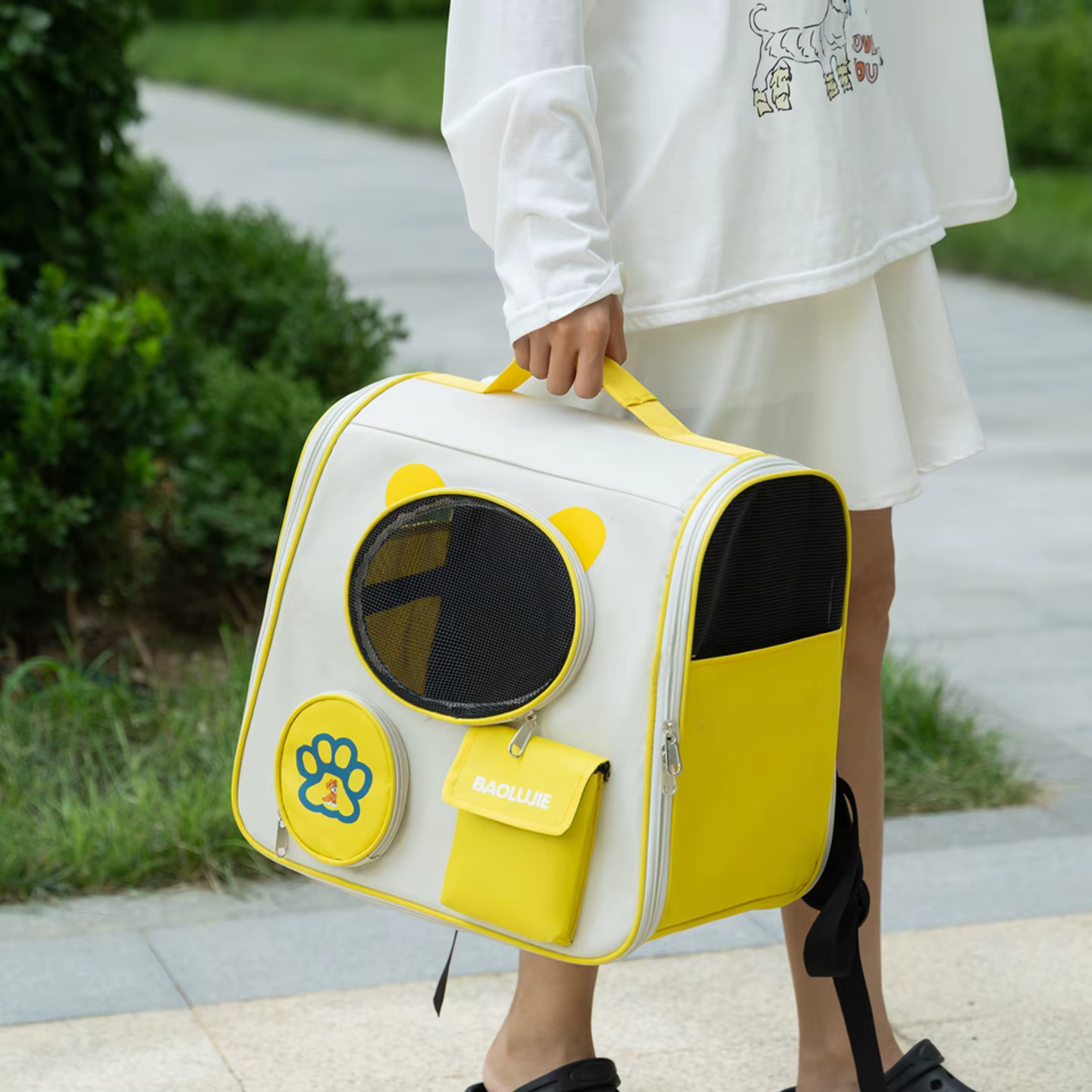 Mochila transportín plegable transpirable para gatos y perros - imagen 4
