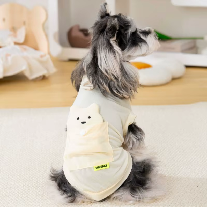 Camiseta de verano para perros y gatos con oso 3D - imagen 3