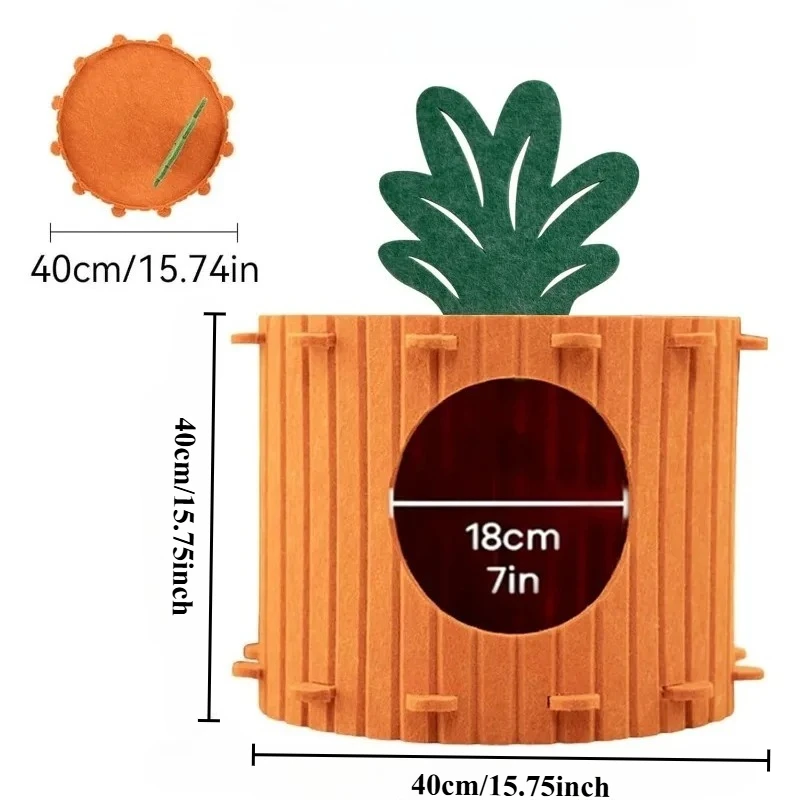 Cama plegable de fieltro para gato: cueva túnel cerrada - imagen 4