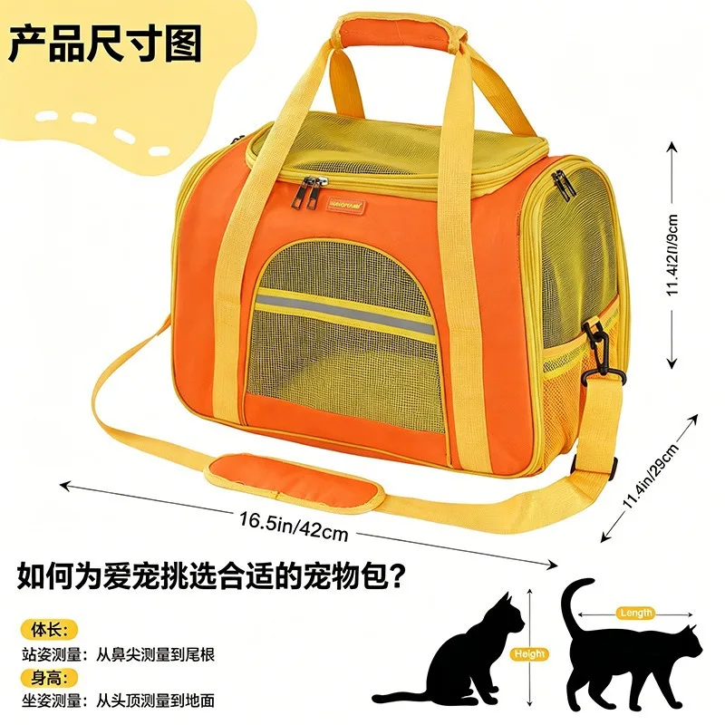 Bolsa de transporte mochila transpirable de malla para perros y gatos - imagen 3