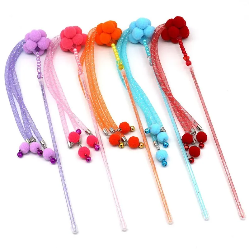 Juguete interactivo para gatos con bola de lana y varita - imagen 3
