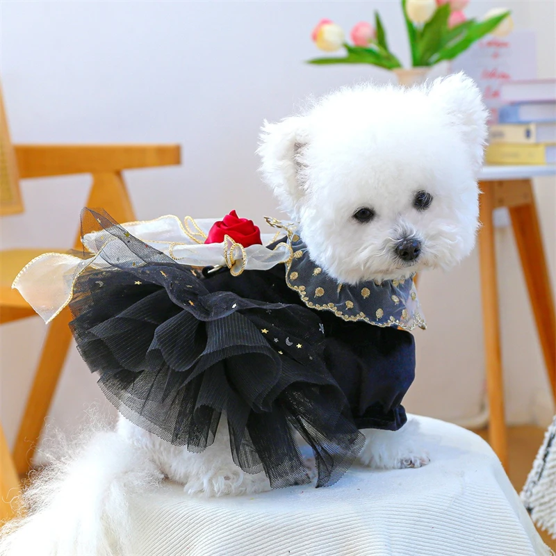 Mono para cachorro con lazo rosa