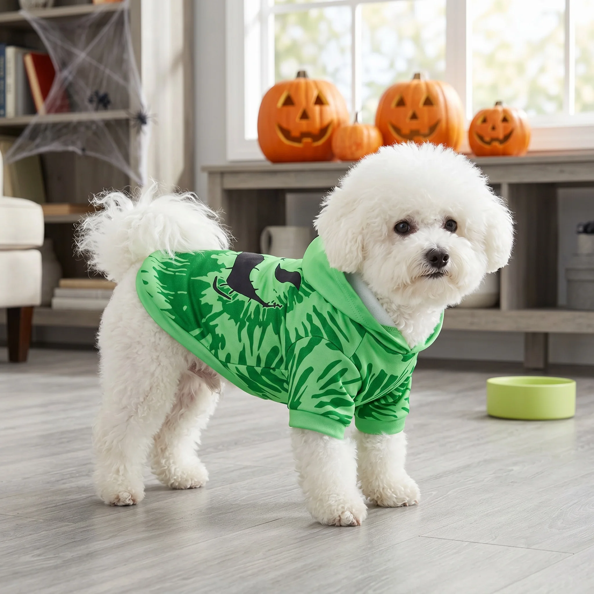 Sudadera de Halloween para perros y gatos con capucha de calabaza - imagen 5